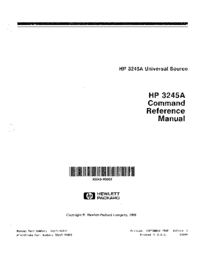 HP 3245A Command Reference