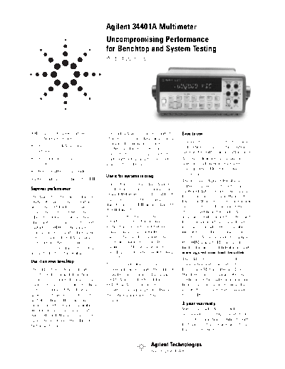 HP 34401A Product Overview