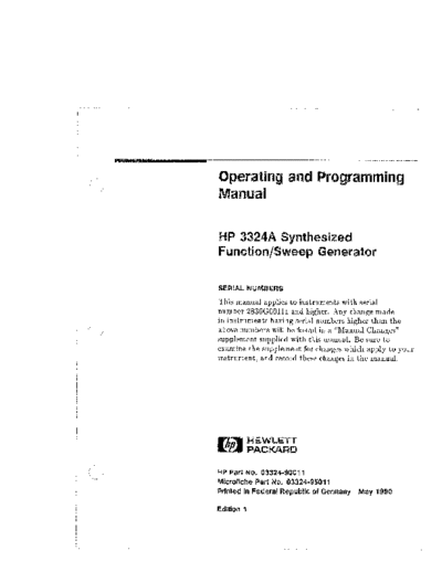 HP 3324A Operating & Programming