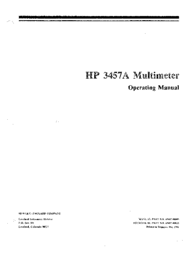 HP 3457A Operating