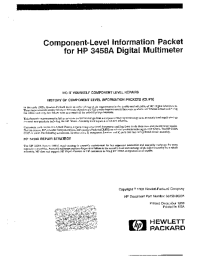 HP 3458A Component-Level Information Packet