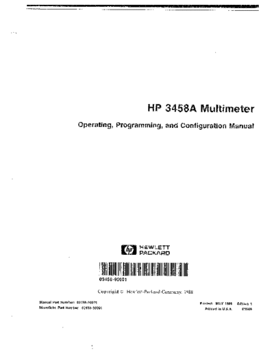 HP 3458A Operating_252C Programming & Configuration