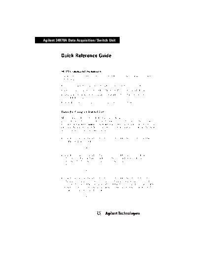HP 34970A Quick Reference