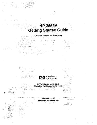 HP 3563A Getting Started Guide