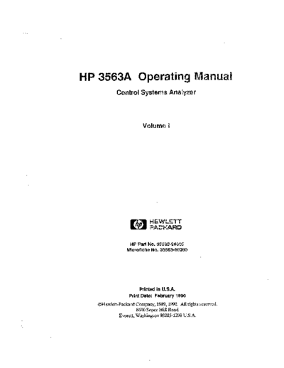 HP 3563A Operating Vol. 1