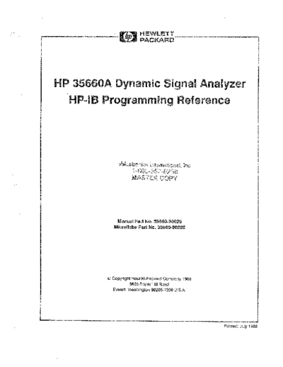 HP 35660A Programming Reference
