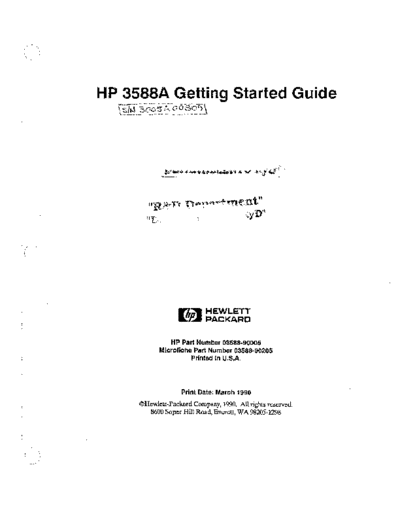 HP 3588A Getting Started Guide