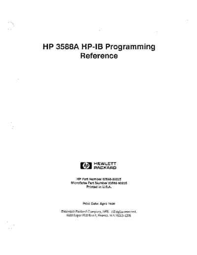 HP 3588A HP-IB Programming Reference