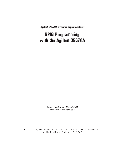 HP 35670A GPIB Programming