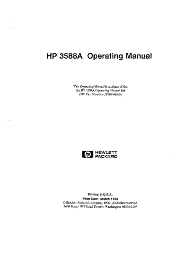 HP 3588A Operating