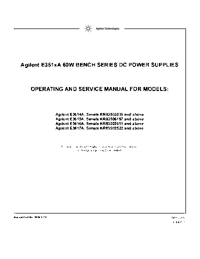 HP 3614A_252C 15A_252C 16A_252C 17A Operating & service