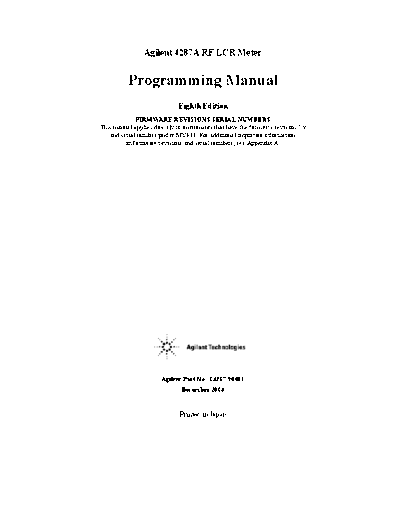 HP 4287A Programming