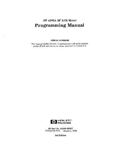 HP 4286A Programming