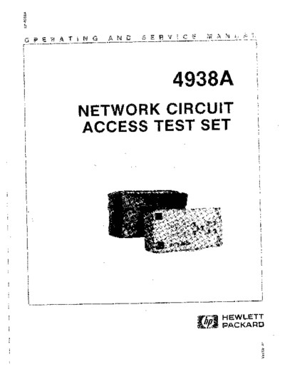 HP 4938A Operating & Service