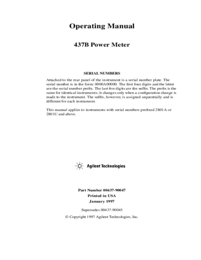 HP 437B Operating