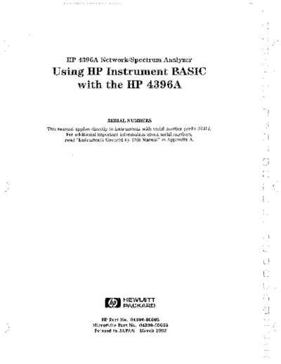 HP 4396A User Instrument BASIC