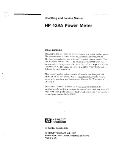 HP 438A Operating & Service