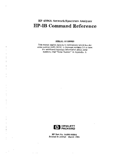 HP 4396A HP-IB Command Reference