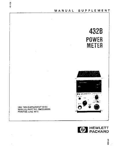 HP 432B Manual Supplement