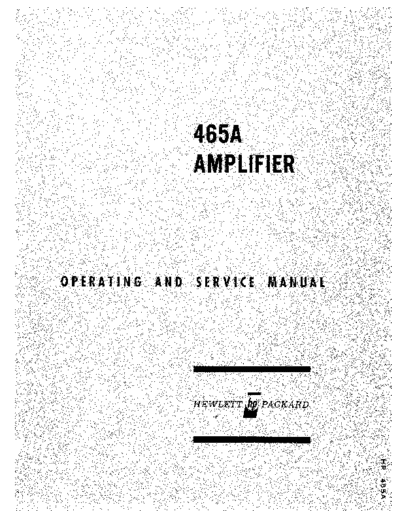 HP 465A Operating & Service