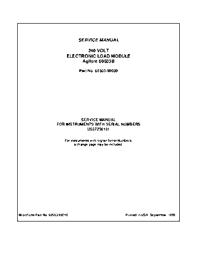 HP 60503B Service
