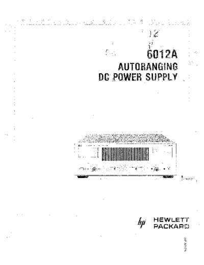 HP 6012A Operating
