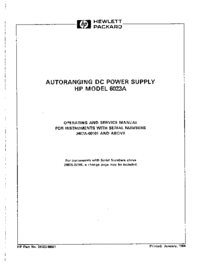 HP 6023A Operating & Service