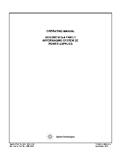 HP 6030A 31A 32A 33A 35A 38A Series Operating