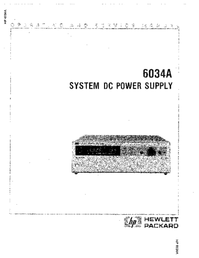 HP 6034A Operating & Service