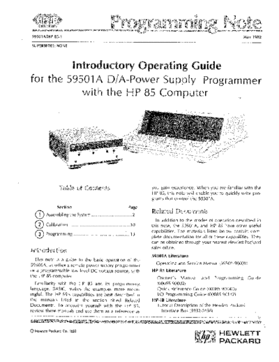 HP 59501A Introductory Operating