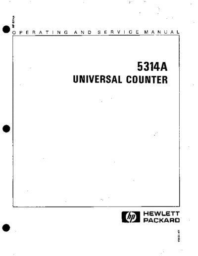HP 5314A Operating & Service