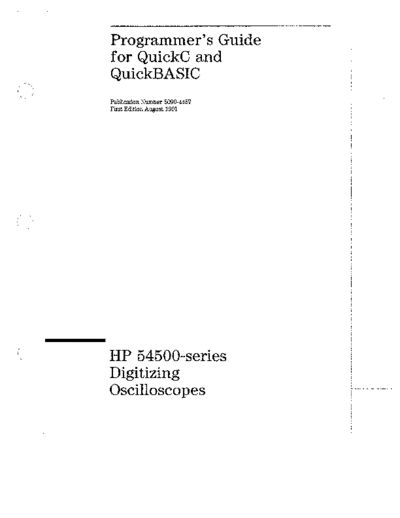 HP 54500 Series Programmer for QuickC & QuickBASIC