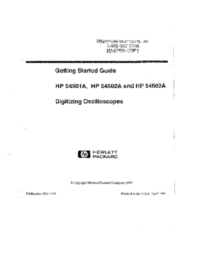 HP 54501A_252C 02A_252C 03A Getting Started Guide