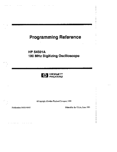 HP 54501A Programming