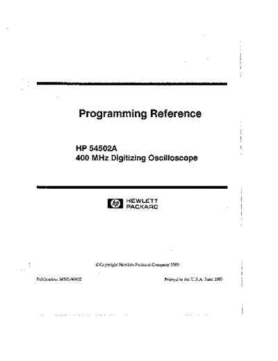 HP 54502A Programming