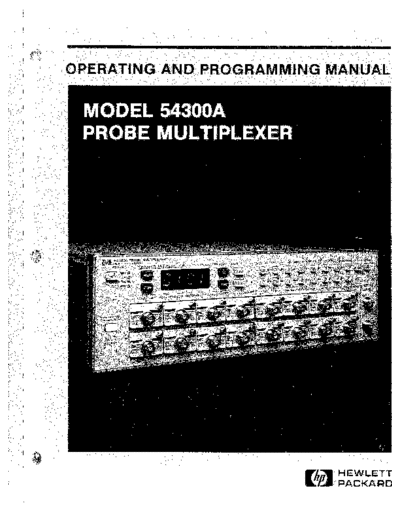 HP 54300A Operating & Programming