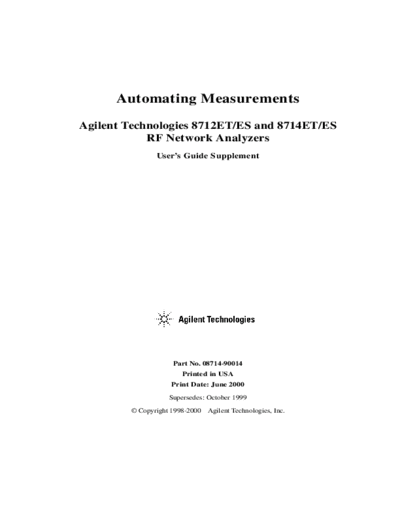 HP 8712 8714 ET-ES Automating Measurements