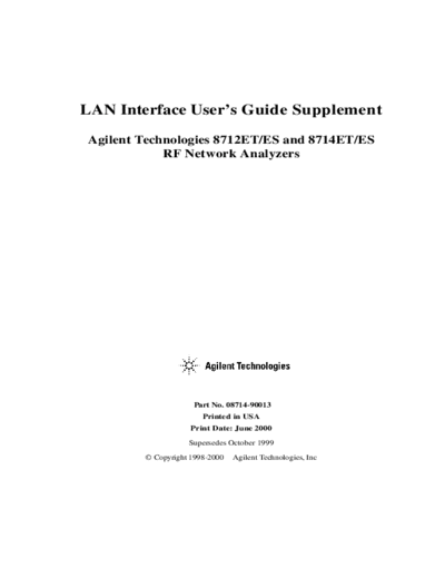 HP 8712ET_252C ES 8714ET_252C ES  LAN Interface User