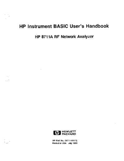 HP 8711A Instrument BASIC Users Handbook