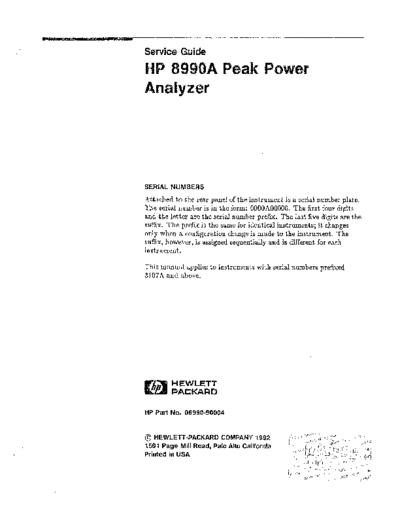 HP 8990A Service