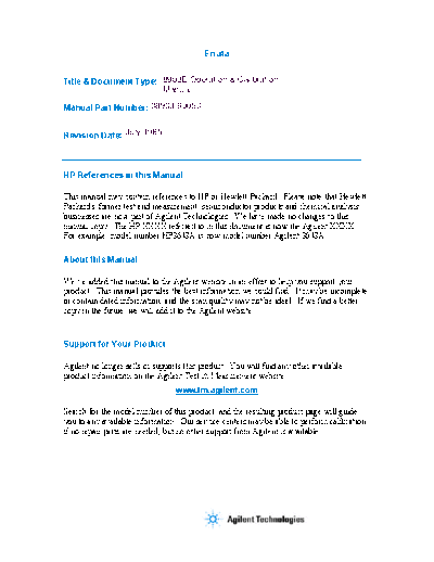 HP 8903E Operation and Cal