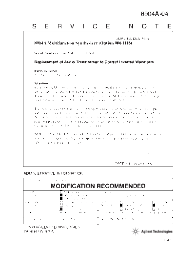 HP 8904A Service Notes 1