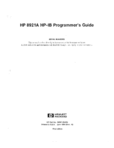 HP 8921A Programming