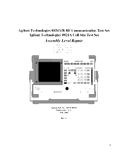HP 8920A_252C B_252C 8921A  Assembly Level Repair