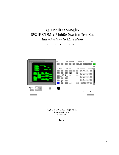 HP 8924E Intro to Operations