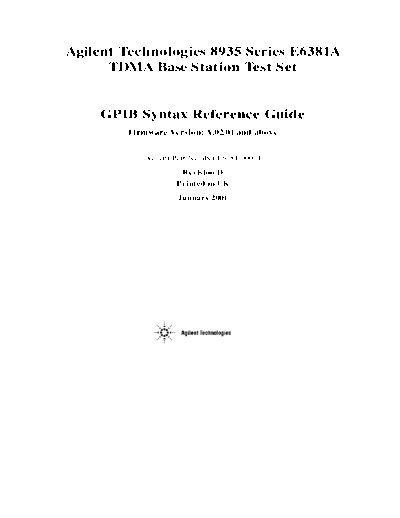 HP 8935 GPIB SYNTAX Reference