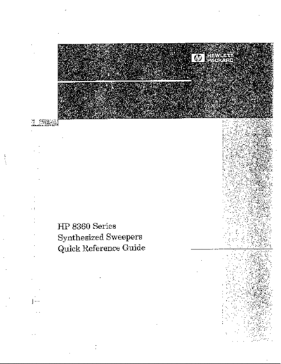 HP 8360 Series Quick Reference Guide