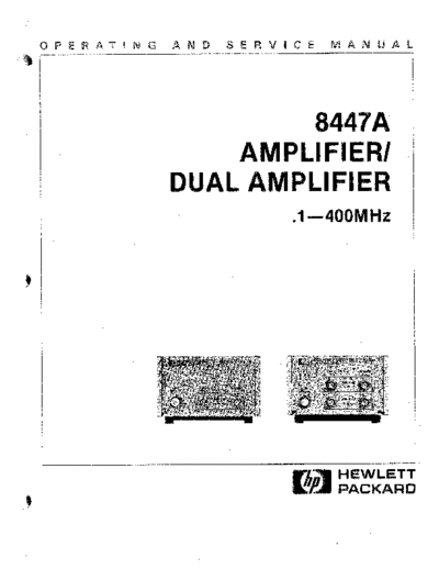 HP 8447A Operation Only
