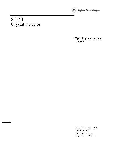 HP 8472B Operation & Service