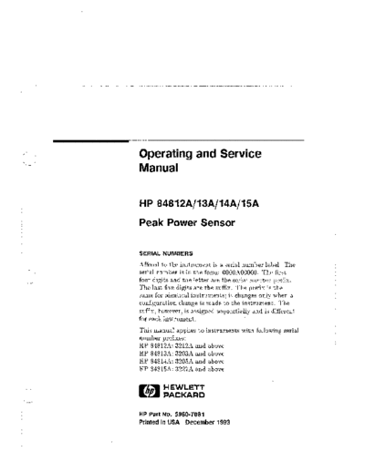 HP 84812A_252C 13A_252C 14A_252C 15A Operating & Service